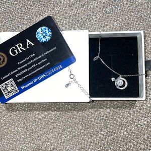 NWT 1 Carat Amethyst Dynamic Pendant Necklace 925 Sterling Silver Elegant